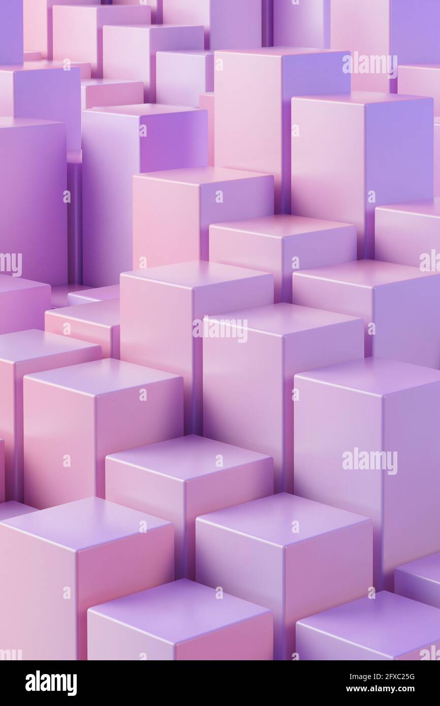 3D illustration of pink and purple cubes Stock Photo - Alamy