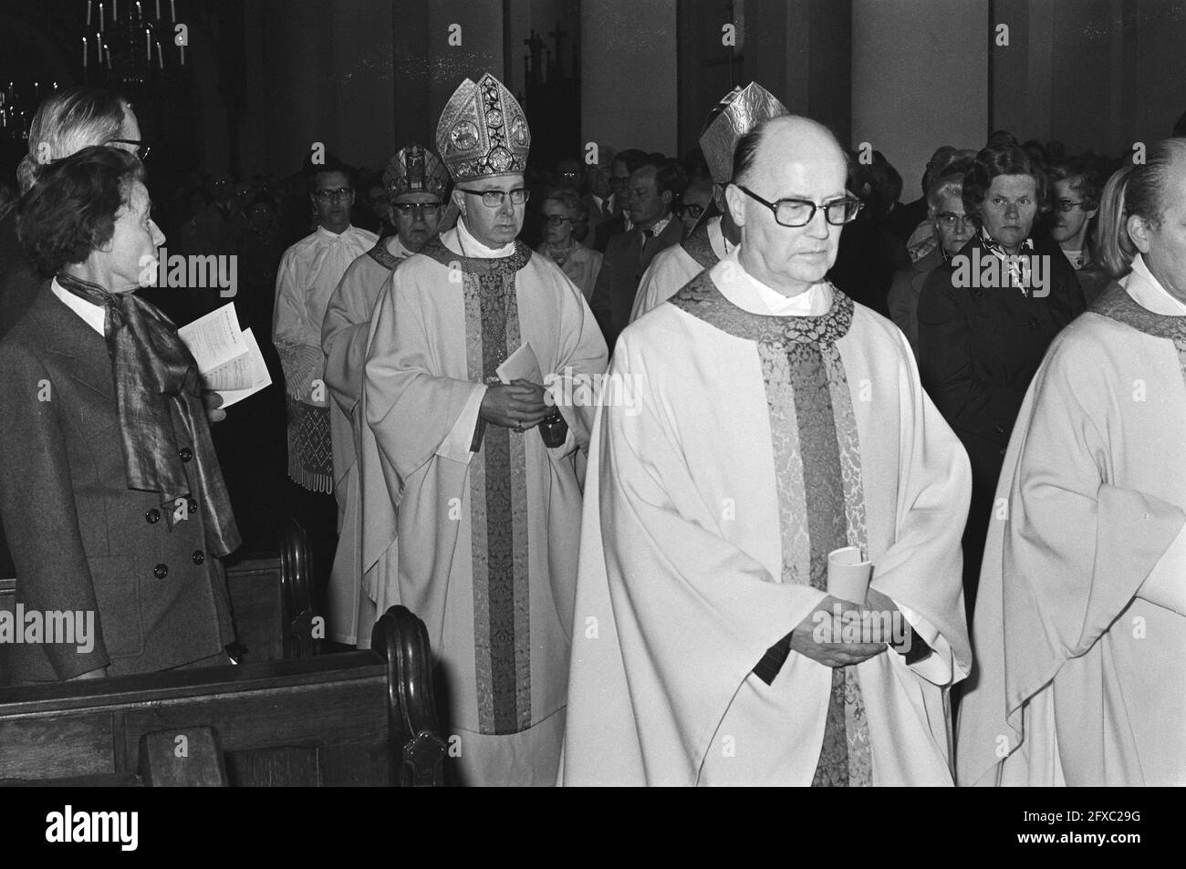 Jubilee and farewell of Cardinal Alfrink during Eucharist Celebration in Utrecht, Cardinal Alfrink speaking, 28 May 1976, FAREwell, cardinals, The Netherlands, 20th century press agency photo, news to remember, documentary, historic photography 1945-1990, visual stories, human history of the Twentieth Century, capturing moments in time Stock Photo