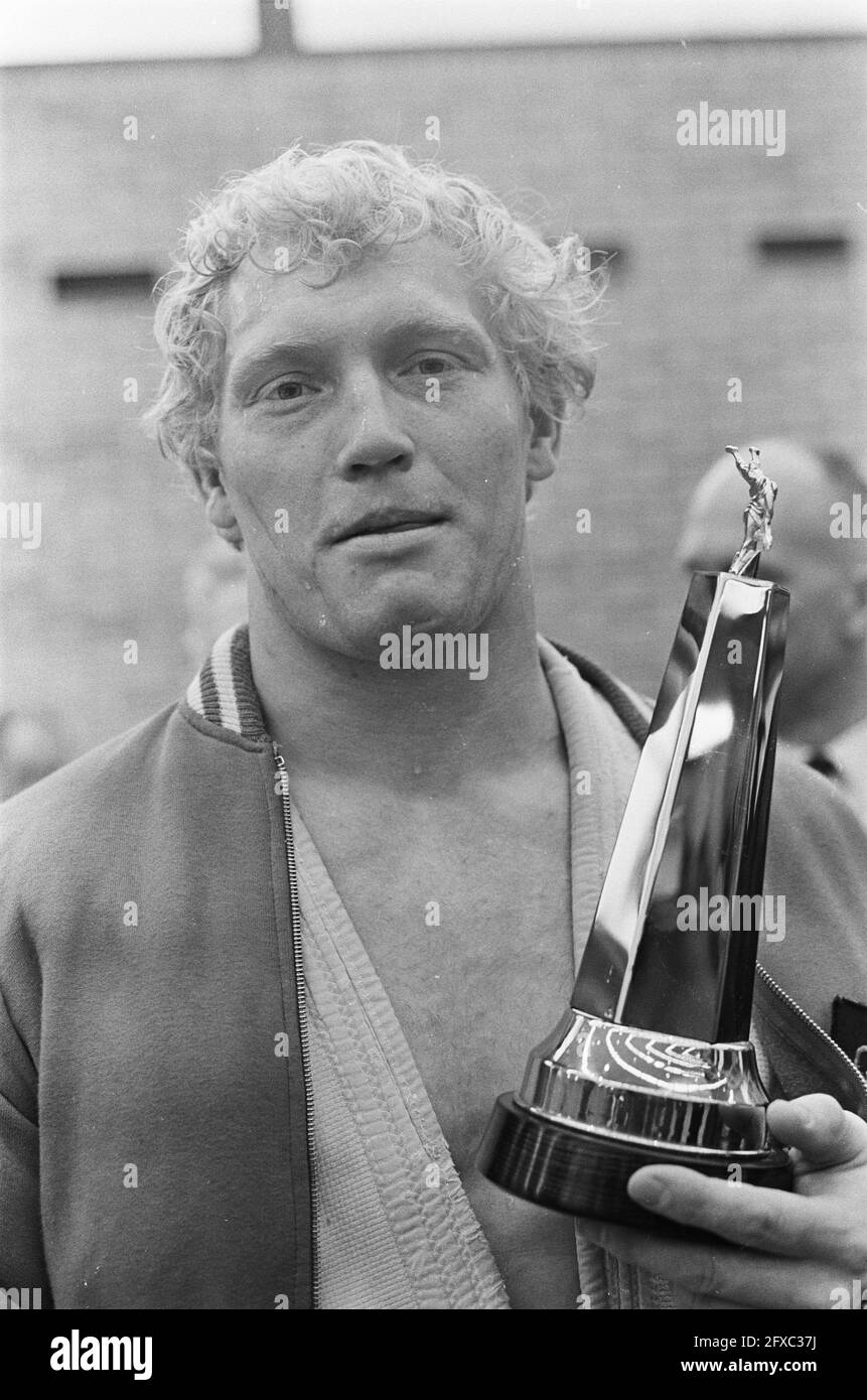 Judo Dutch championships all categories. Wim Ruska receiving cup, March 3,  1968, JUDO, CHAMPIONSHIPS, The Netherlands, 20th century press agency  photo, news to remember, documentary, historic photography 1945-1990,  visual stories, human history