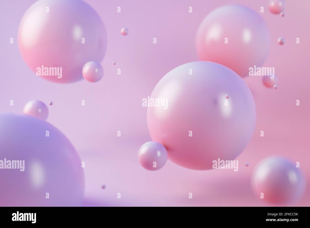 3D illustration of purple and pink spheres Stock Photo - Alamy
