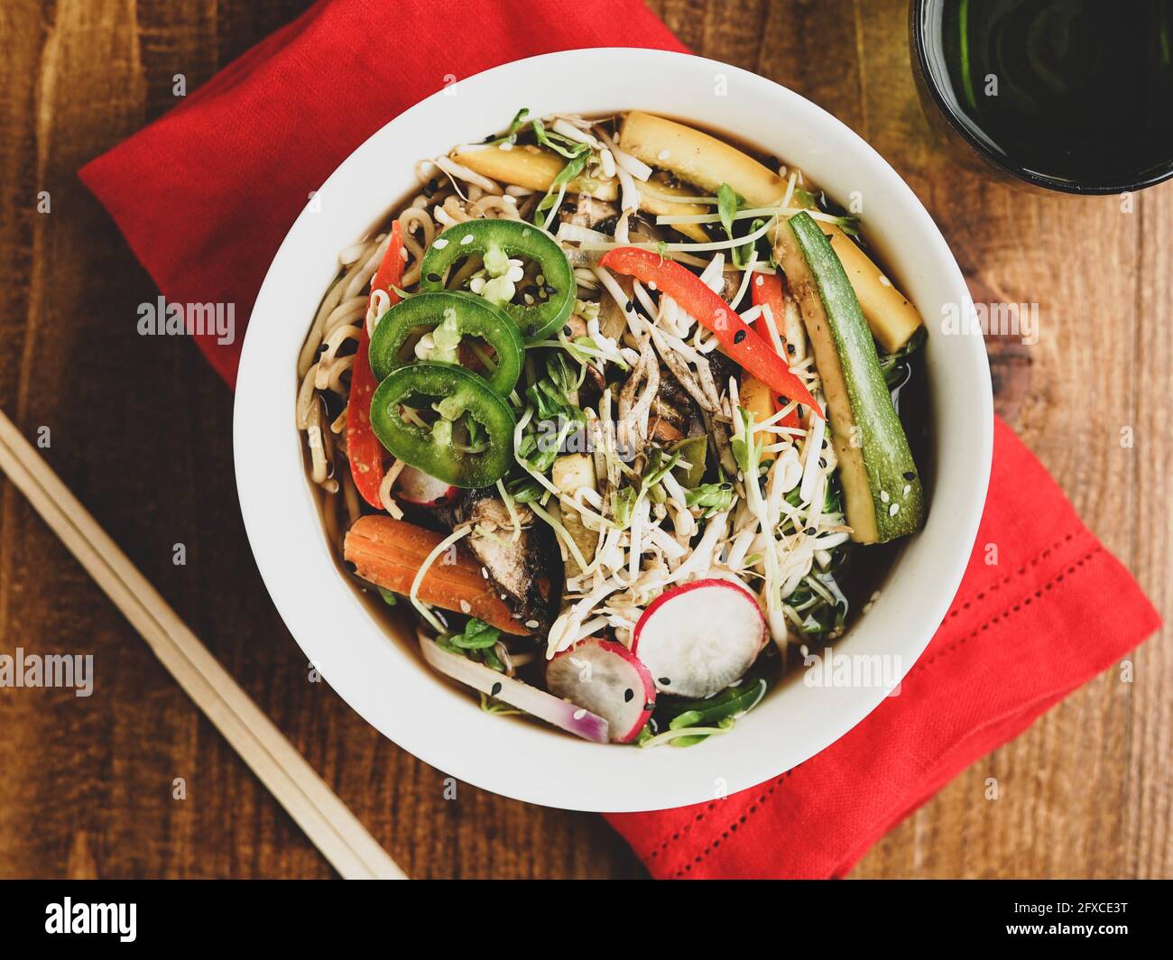 Ramen bowl with fresh vegetables Stock Photo Alamy