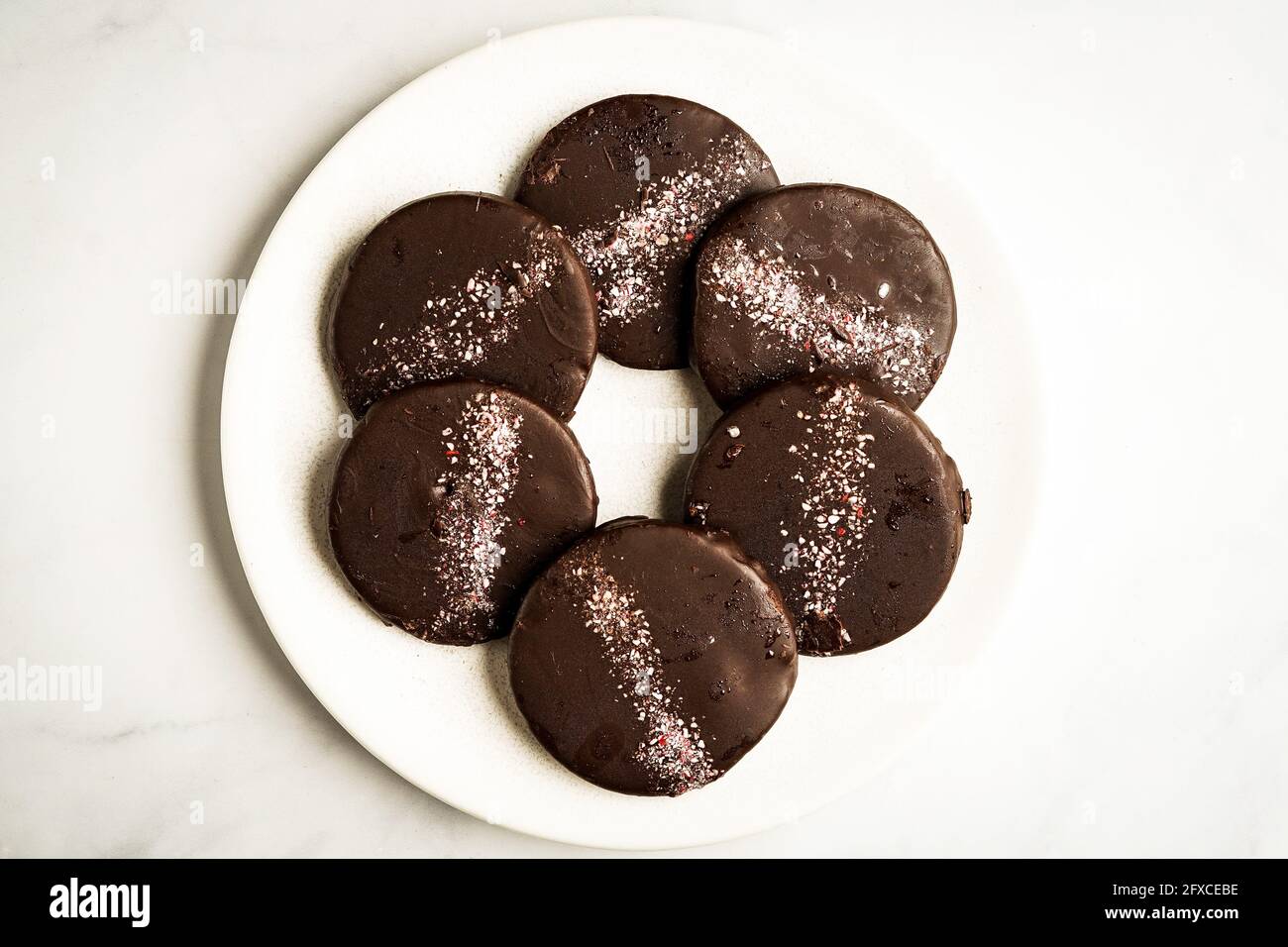 Chocolate peppermint cookies Stock Photo