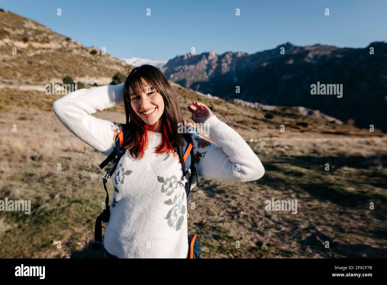 Woman looking mountain in hi-res stock photography and images - Alamy