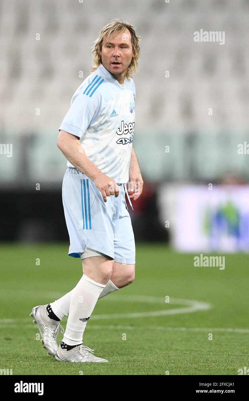 Turin, Italy, 25th May 2021. Pavel Nedved Vice President of Juventus during  the Charity Match match at Allianz Stadium, Turin. Picture credit should  read: Jonathan Moscrop / Sportimage Stock Photo - Alamy