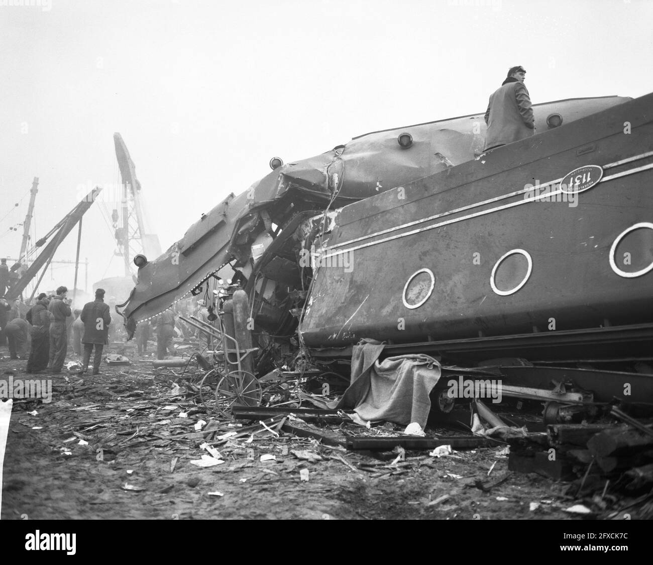 Trebbin Disaster Overview of the havoc, January 8, 1962, overviews, trains, train ...