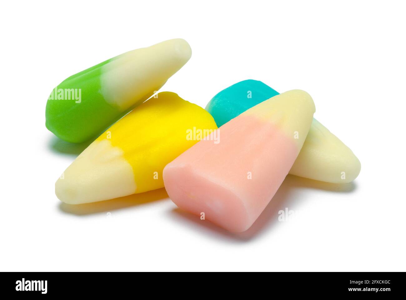 Small Pile of Candy Corn Cut Out on White. Stock Photo
