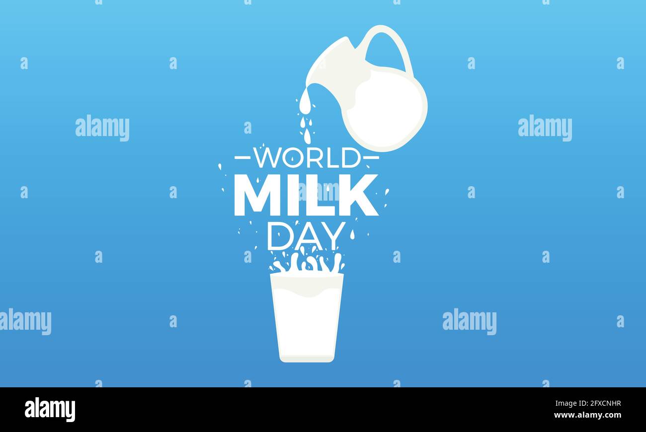 World Milk Day Vactor Banner Background Illustration. Awareness Campaign Vector Background, Banner, Poster, Card Template. Stock Vector