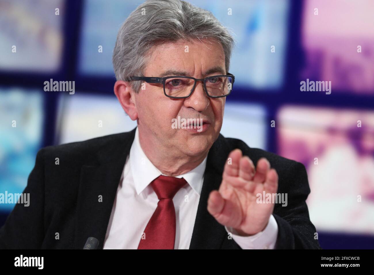 Exclusive - Jean-Luc Melenchon appears for an interview at BFM Business  studios on May 26, 2021 in Paris, France. Photo by Jerome  Domine/ABACAPRESS.COM Stock Photo - Alamy