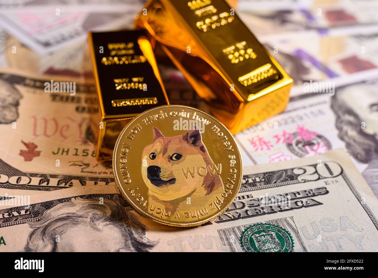 Dogecoin is a new cryptocurrency with no real value but with which traders  have been speculated to achieve large profits Stock Photo - Alamy
