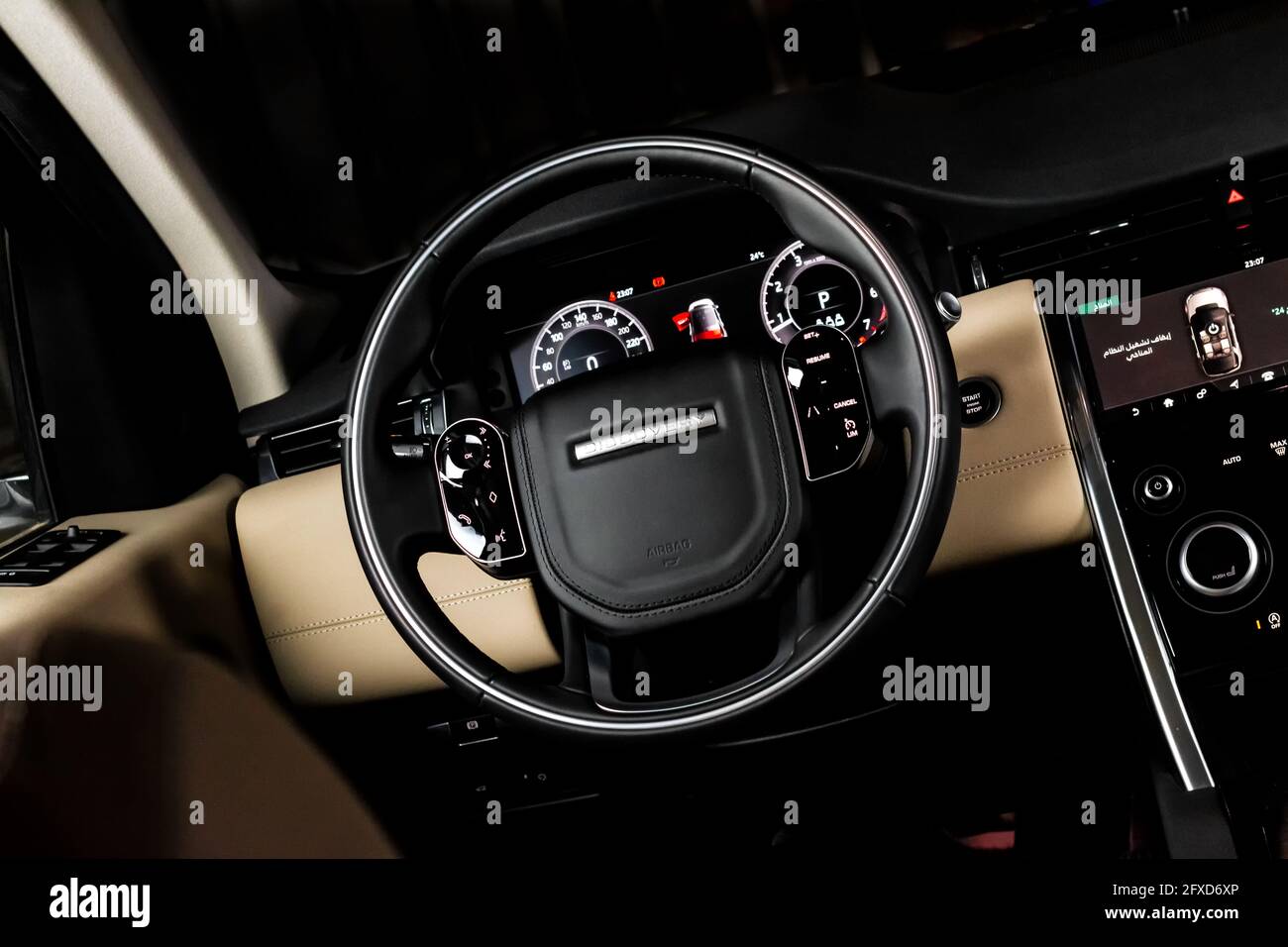 Land Rover Discovery Steering Wheel Stock Photo Alamy