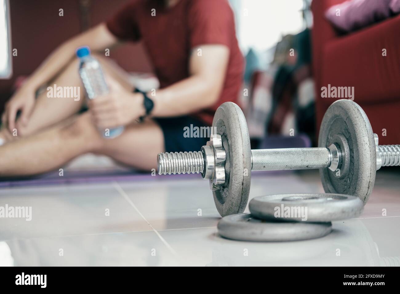 Home fitness, healthy lifestyle concept. Stock Photo