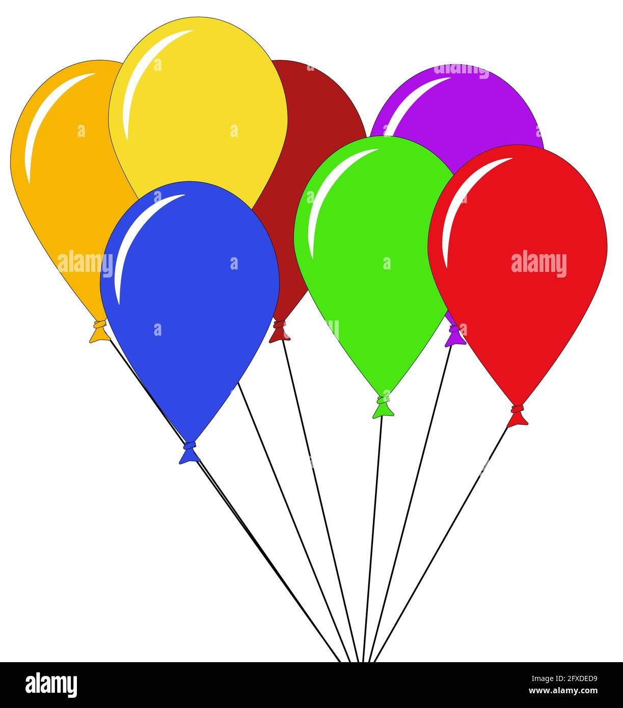 A graphic illustration of A Bunch of Balloons for use as an icon or ...