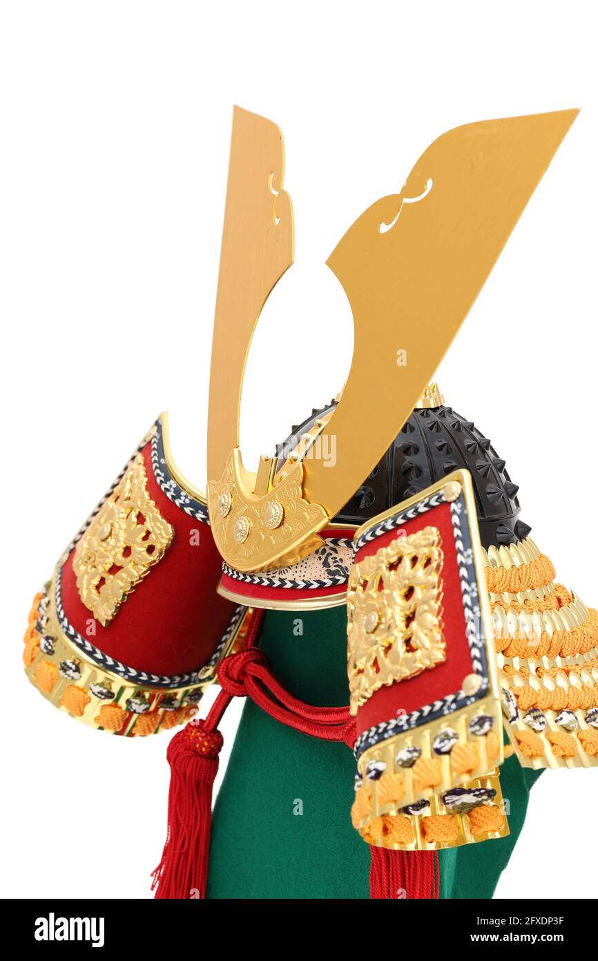 Kabuto. Japanese traditional samurai helmet isolated on white background  Stock Photo - Alamy, image size:866x1390