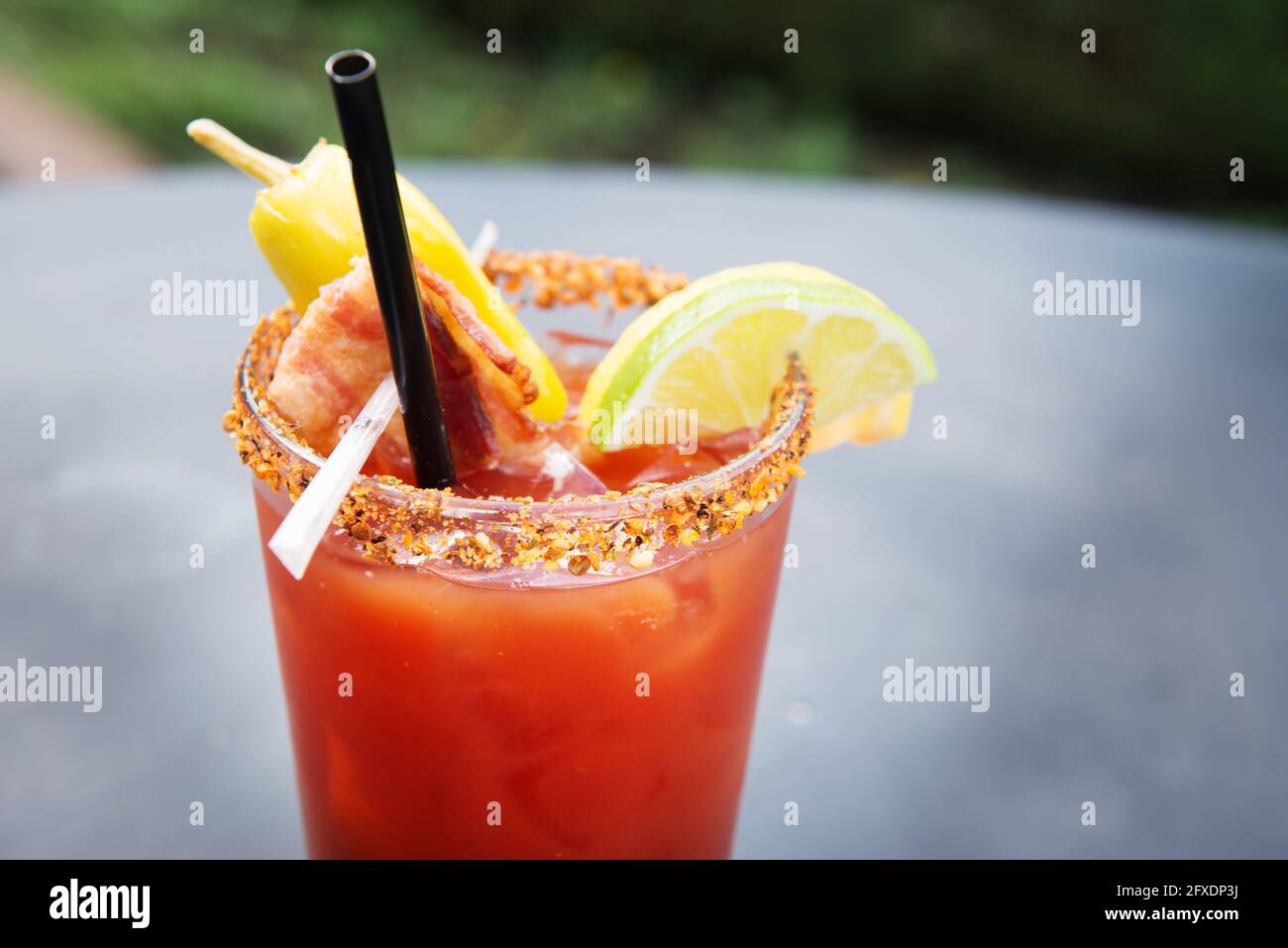 A Canadian Caesar cocktail, similar to a Bloody Mary Stock Photo Alamy