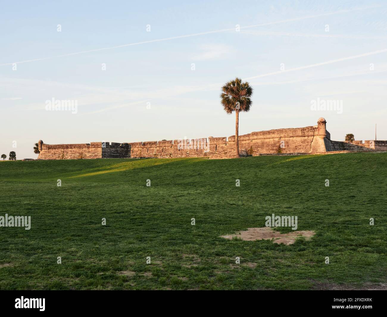 The Castillo de San Marcos (Spanish for 'St. Mark's Castle') a 1600s masonry Spanish fort guarding Mantanzas Bay in St Augustine Florida, USA. Stock Photo