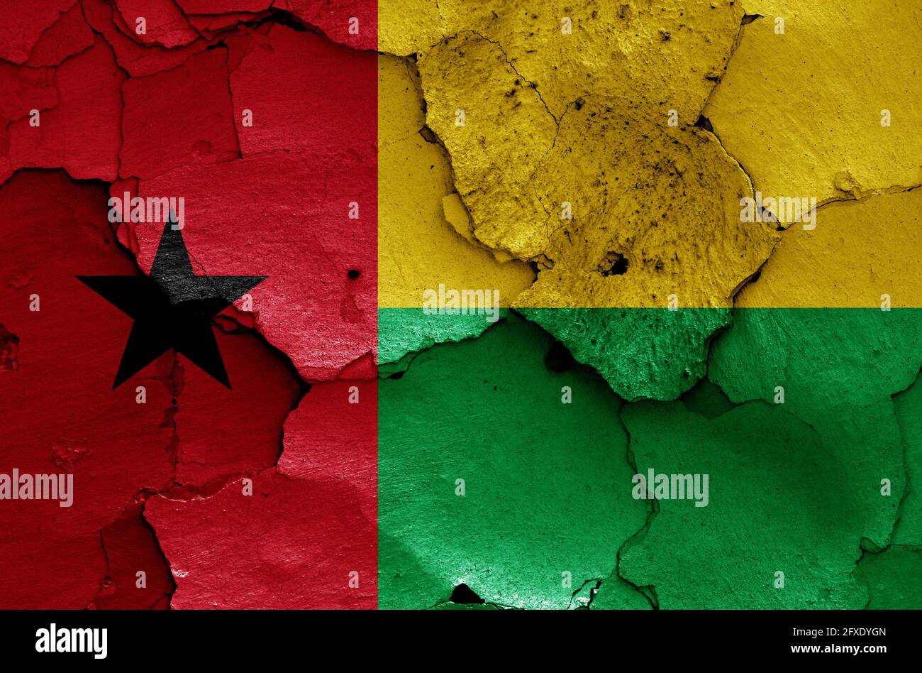 flag of Guinea-Bissau painted on cracked wall Stock Photo - Alamy