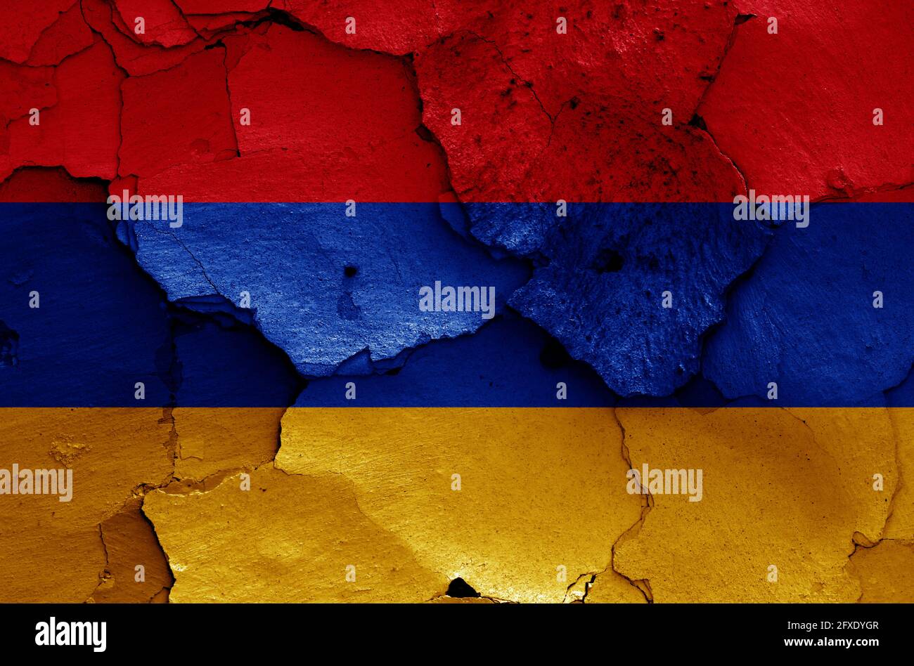 flag of Armenia painted on cracked wall Stock Photo - Alamy