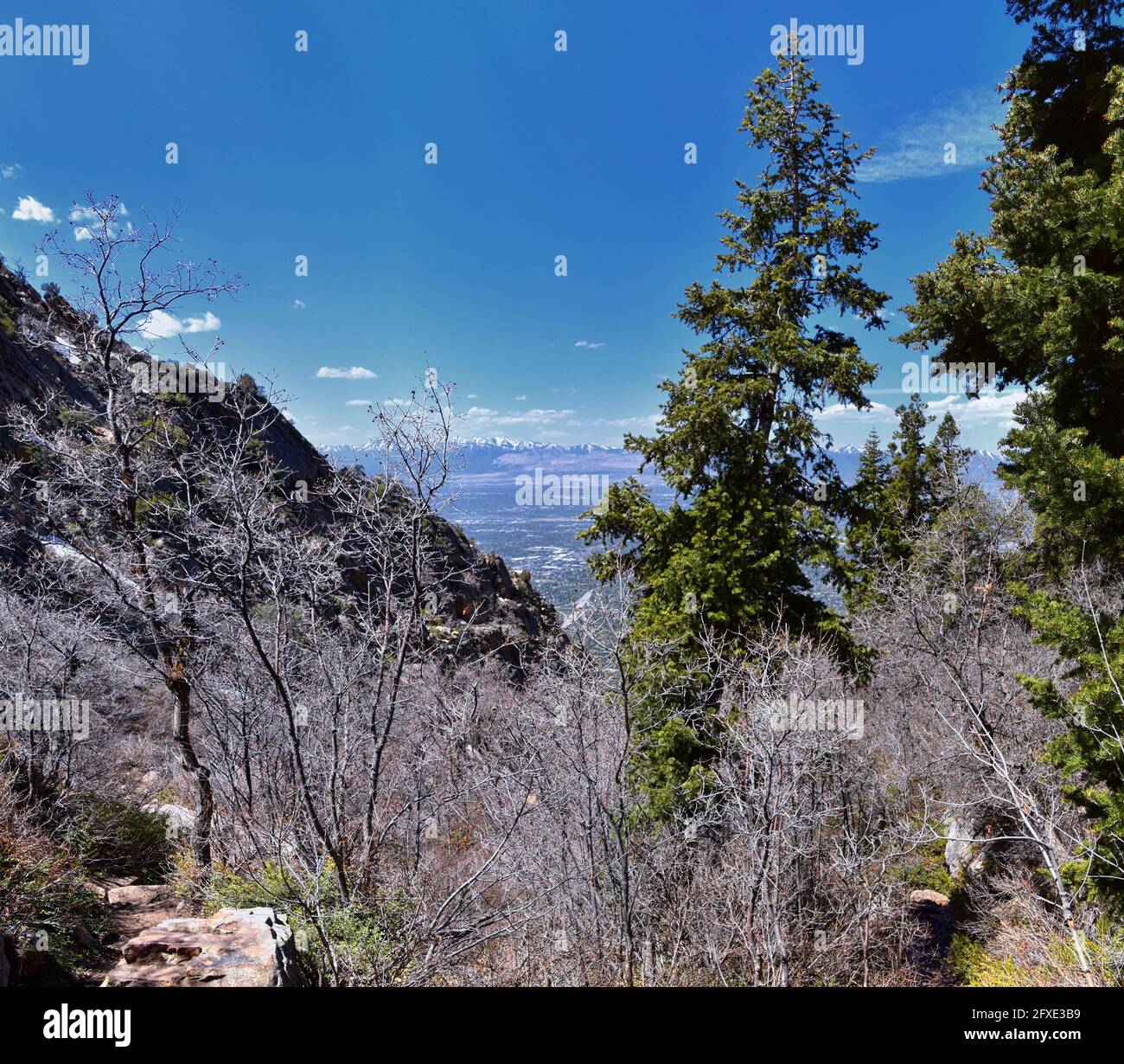 Wasatch Front Mount Olympus Peak hiking trail inspiring views in spring ...