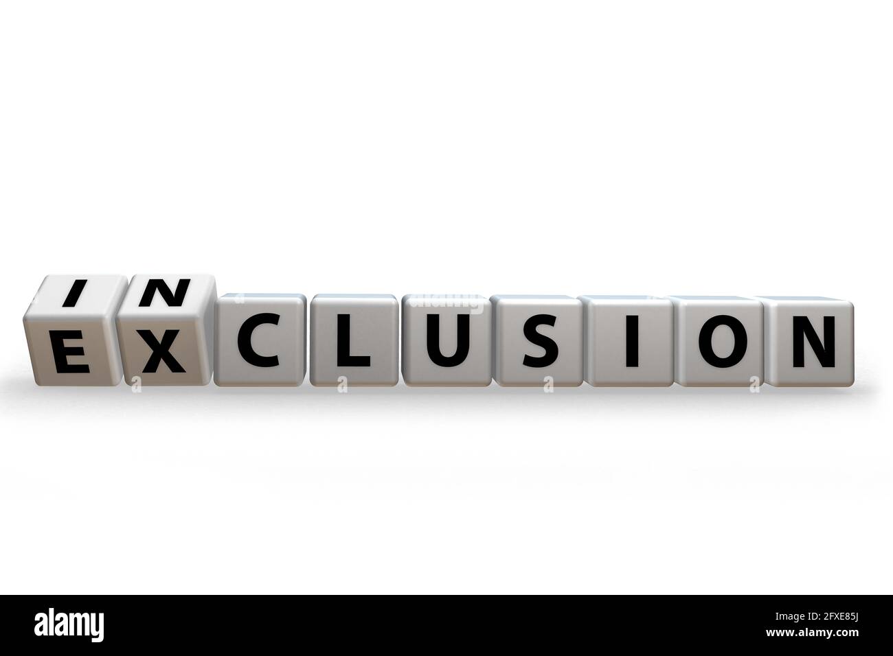 Concept of the inclusion and exclusion - 3d rendering Stock Photo