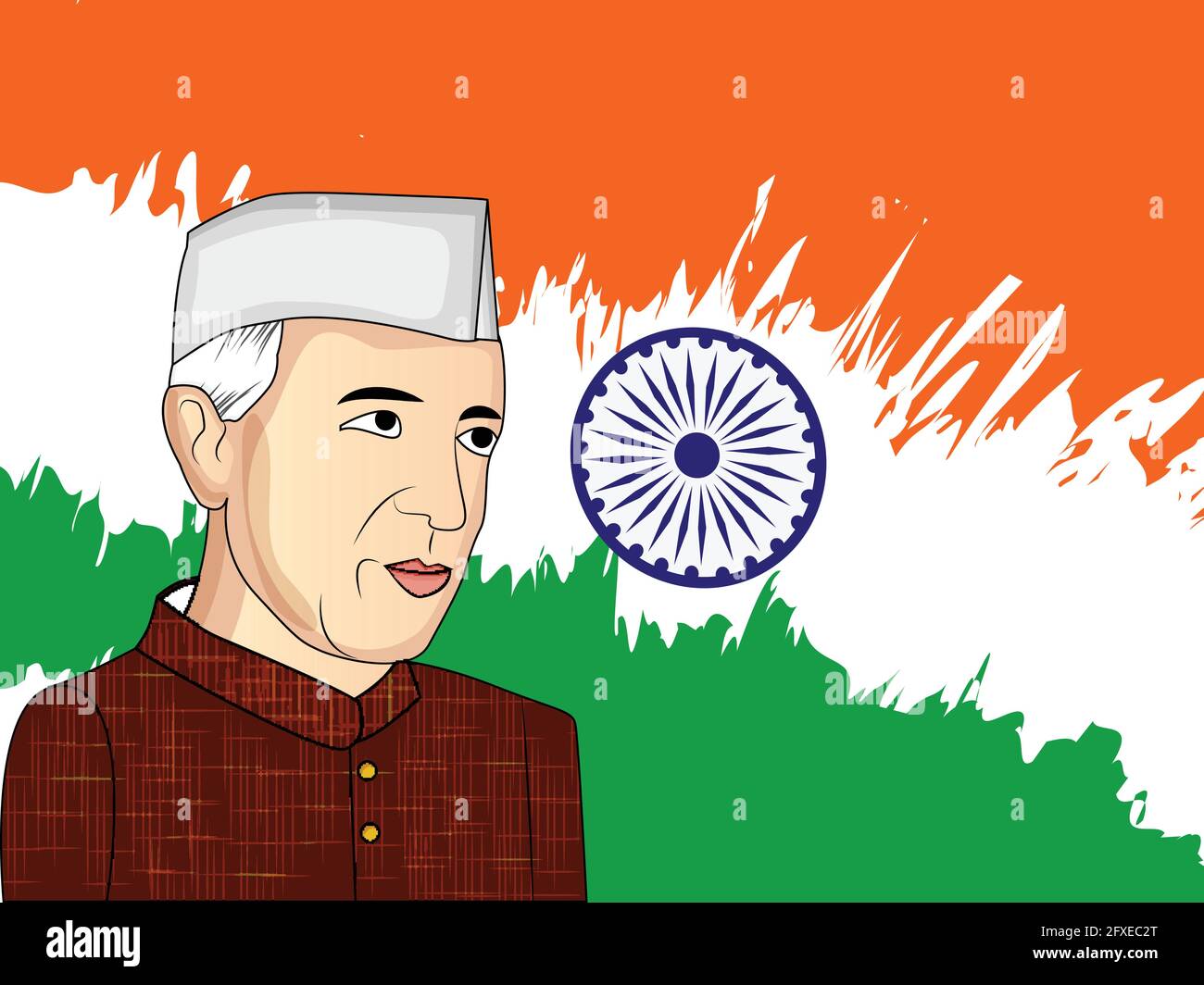 Jawaharlal Nehru Jayanti Stock Vector