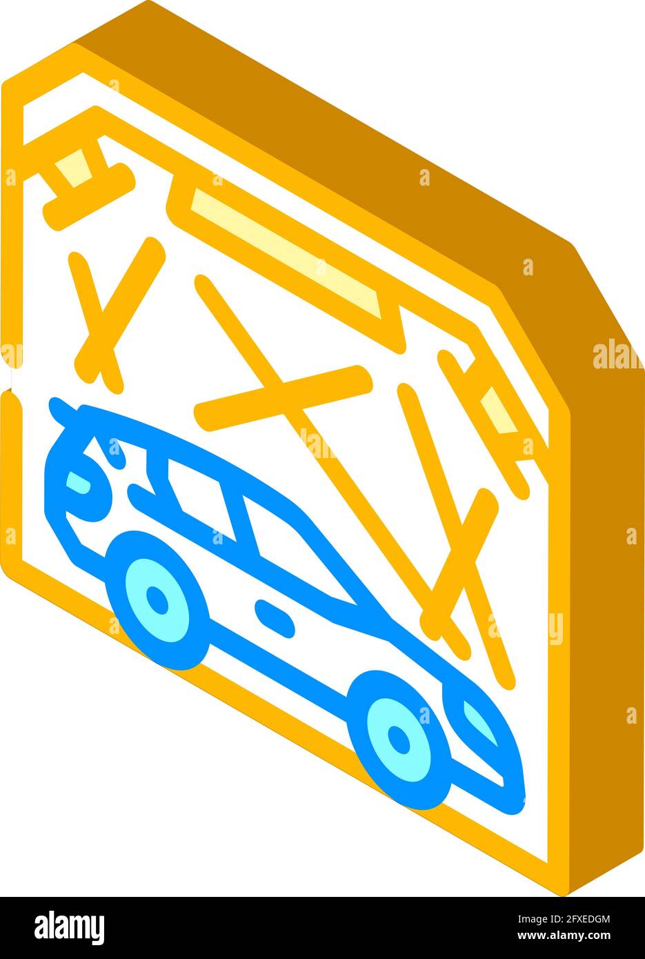 garage box for car polishing isometric icon vector illustration Stock ...