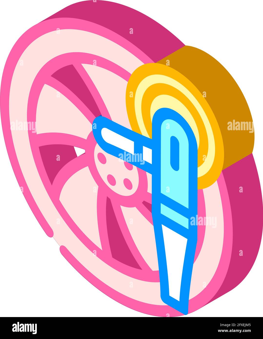 wheel disc car polishing isometric icon vector illustration Stock ...