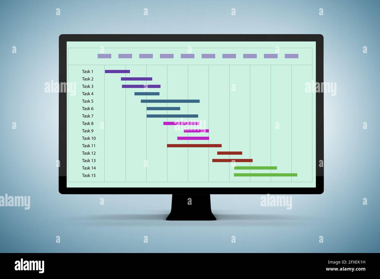 Illustration of gantt chart in the project management concept Stock Photo