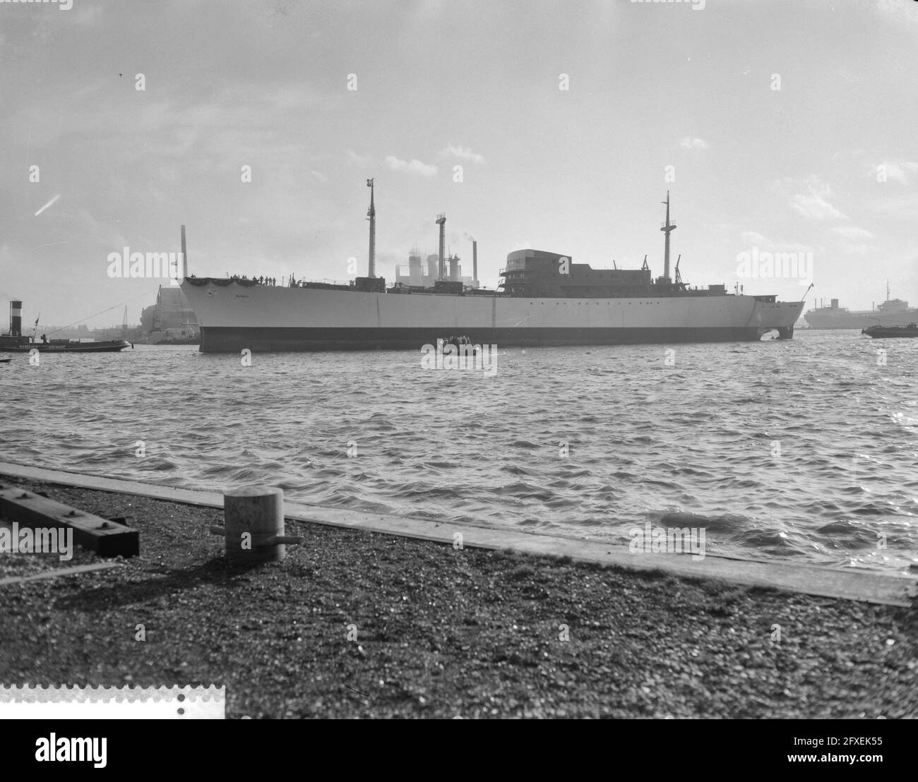 Launching of refrigerated ship Mungo at NDSM, 14 November 1959