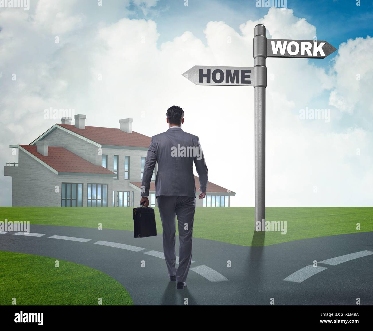 The work life or home balance business concept Stock Photo - Alamy