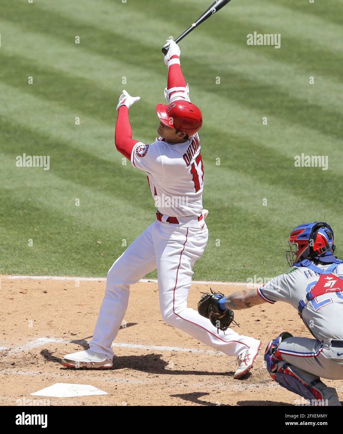 Shohei Ohtani of the Los Angeles Angels during the Major League Baseball  game against the Oakland Athletics at Angel Stadium in Anaheim, California,  United States, April 6, 2018. Credit: AFLO/Alamy Live News