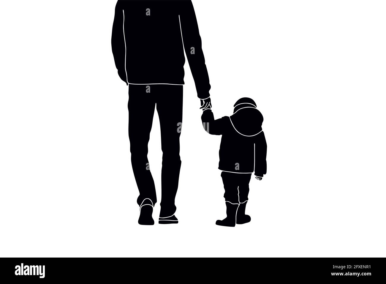 Father And Son Happy Moment Illustration On Single Colored Background Father And Son Happy Moment Illustration On Single Colored Background