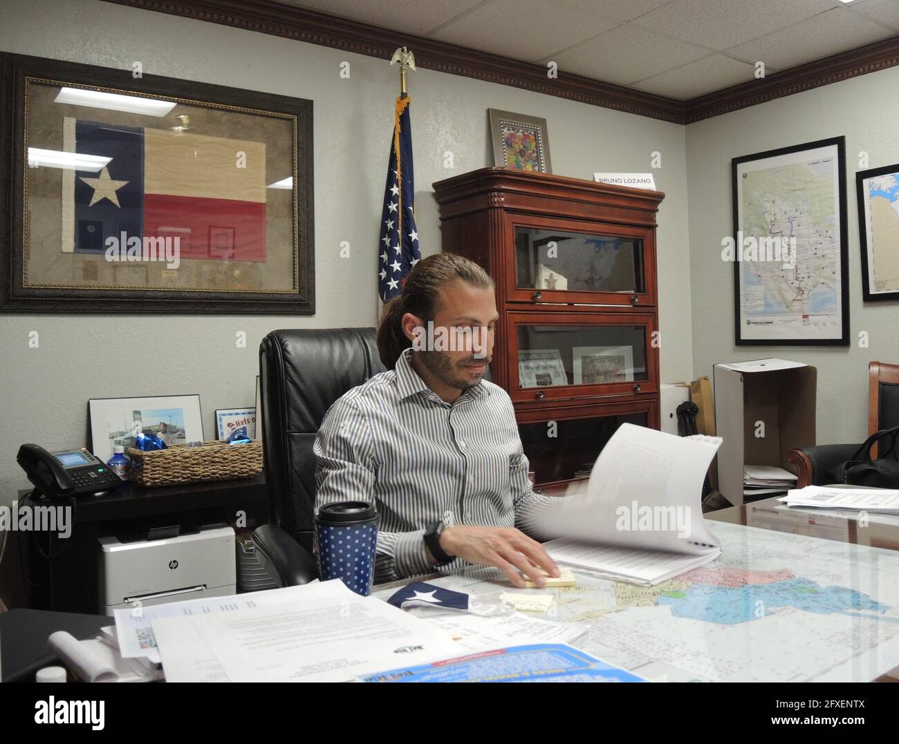 Del Rio, USA. 12th May, 2021. Bruno Lozano, Democratic mayor of the U.S