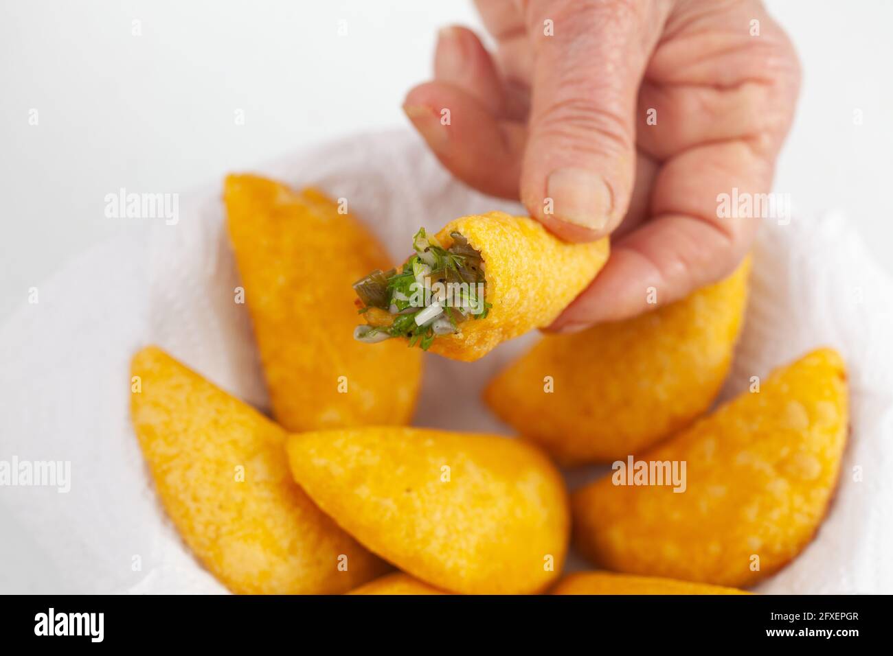 Traditional dish from el Valle del Cauca in Colombia called empanada Stock Photo