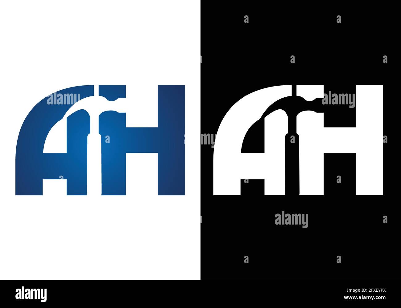 Initial Monogram Letter A H Logo Design Vector Template. A H Letter ...