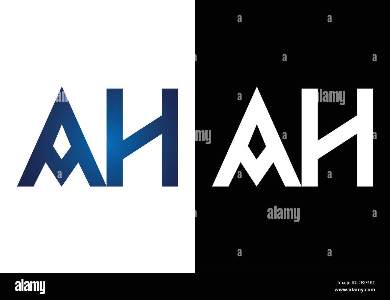 Initial Monogram Letter A H Logo Design Vector Template. A H Letter ...