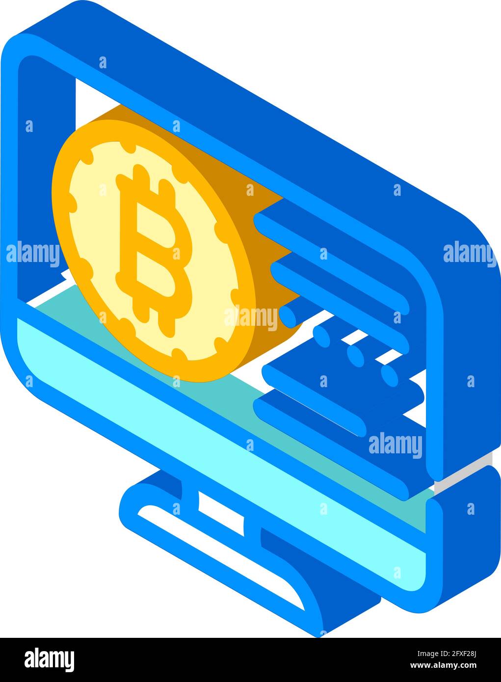 bitcoin electronic currency isometric icon vector illustration Stock ...
