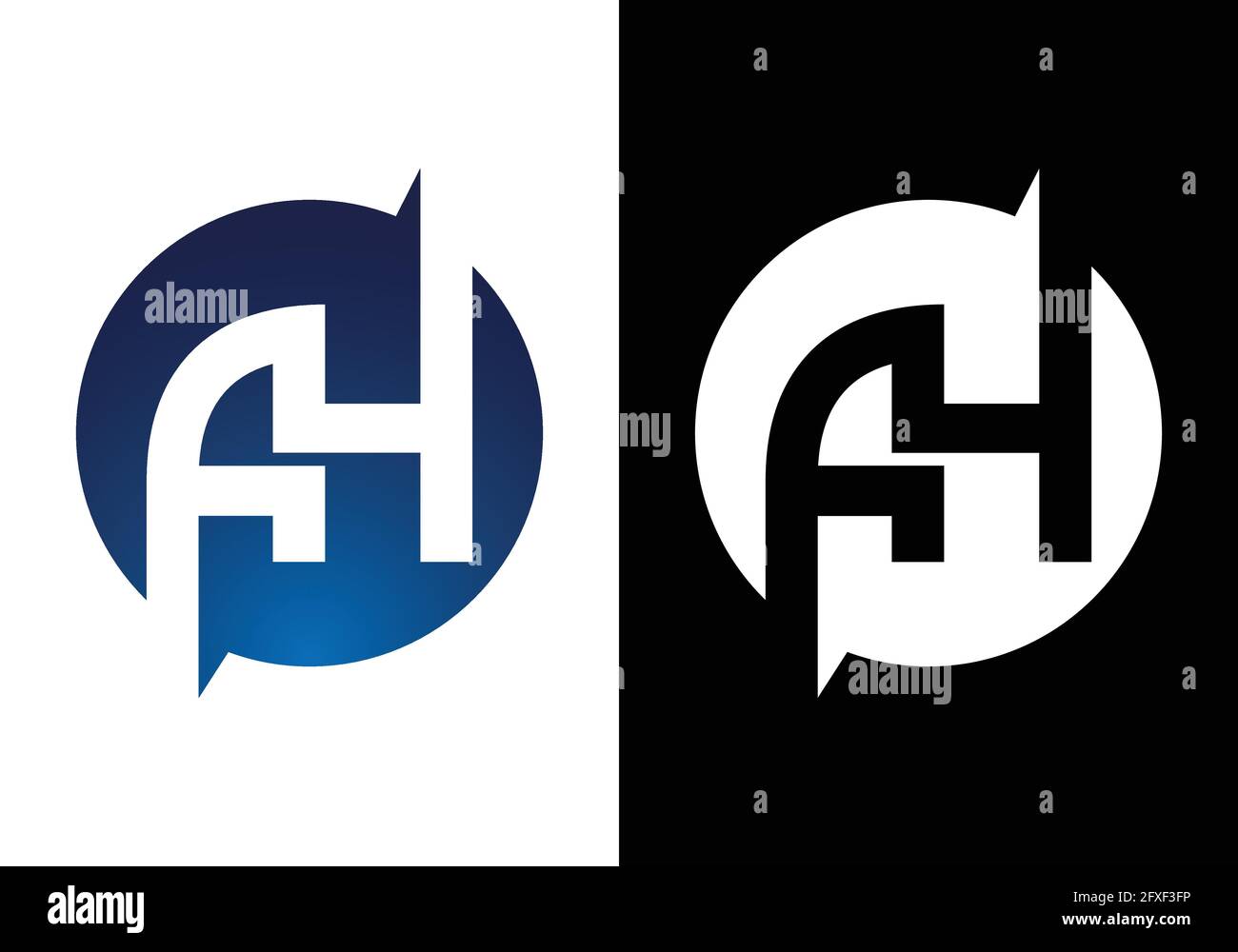 Initial Monogram Letter A H Logo Design Vector Template. A H Letter ...