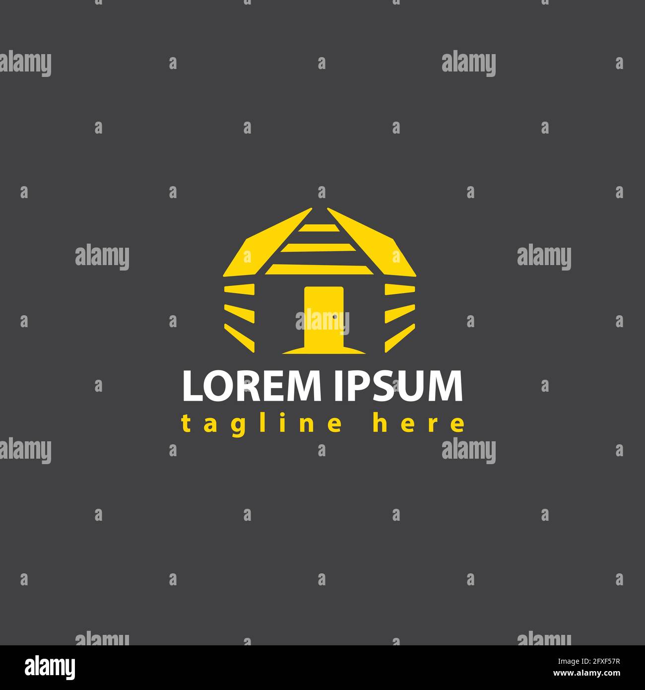 nice and simple log woods cabin logo design vector illustration Stock Vector