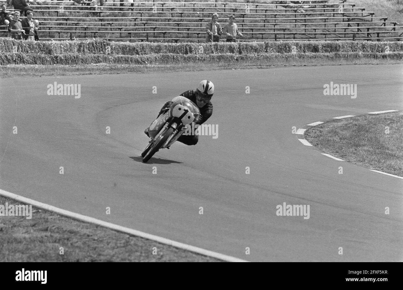 TT races at Assen. Training. 50cc: Angel Nieto on Derbi, June 25, 1970, motorsports, The Netherlands, 20th century press agency photo, news to remember, documentary, historic photography 1945-1990, visual stories, human history of the Twentieth Century, capturing moments in time Stock Photo