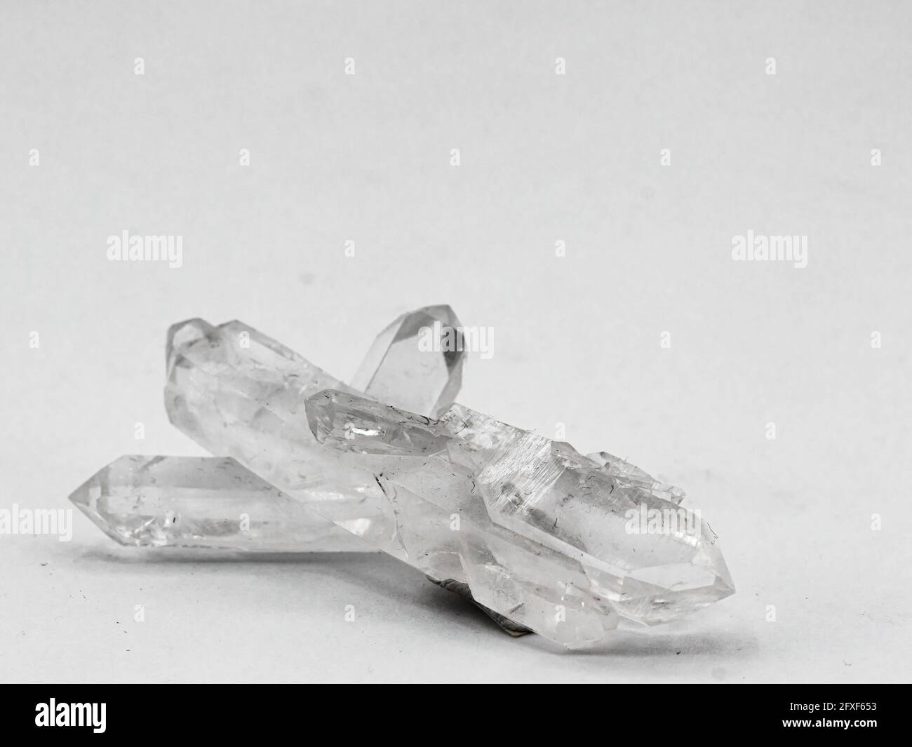 isolated quartz crystals on white background Stock Photo