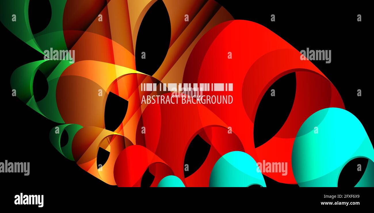 Abstract colorful background template with blended multiple geometric objects Stock Vector