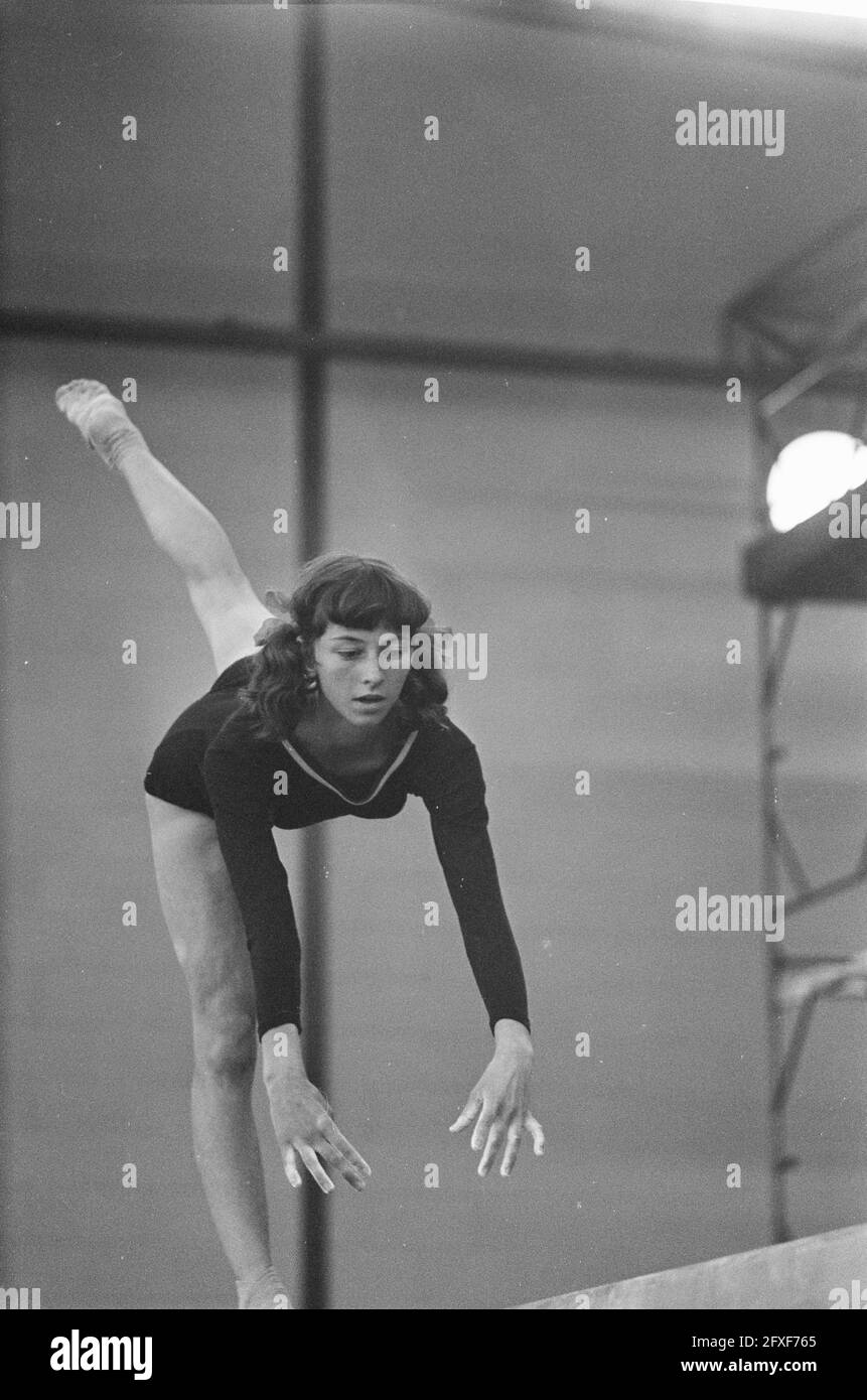Gymnastics Netherlands against Romania Women's The Hague, July 6, 1968, TURN, The Netherlands, 20th century press agency photo, news to remember, documentary, historic photography 1945-1990, visual stories, human history of the Twentieth Century, capturing moments in time Stock Photo