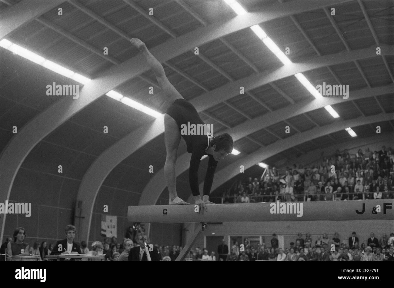 Gymnastics international tournament Netherlands-West-Germany in Groningen, 20 September 1969, gymnastics, gymnastics, The Netherlands, 20th century press agency photo, news to remember, documentary, historic photography 1945-1990, visual stories, human history of the Twentieth Century, capturing moments in time Stock Photo