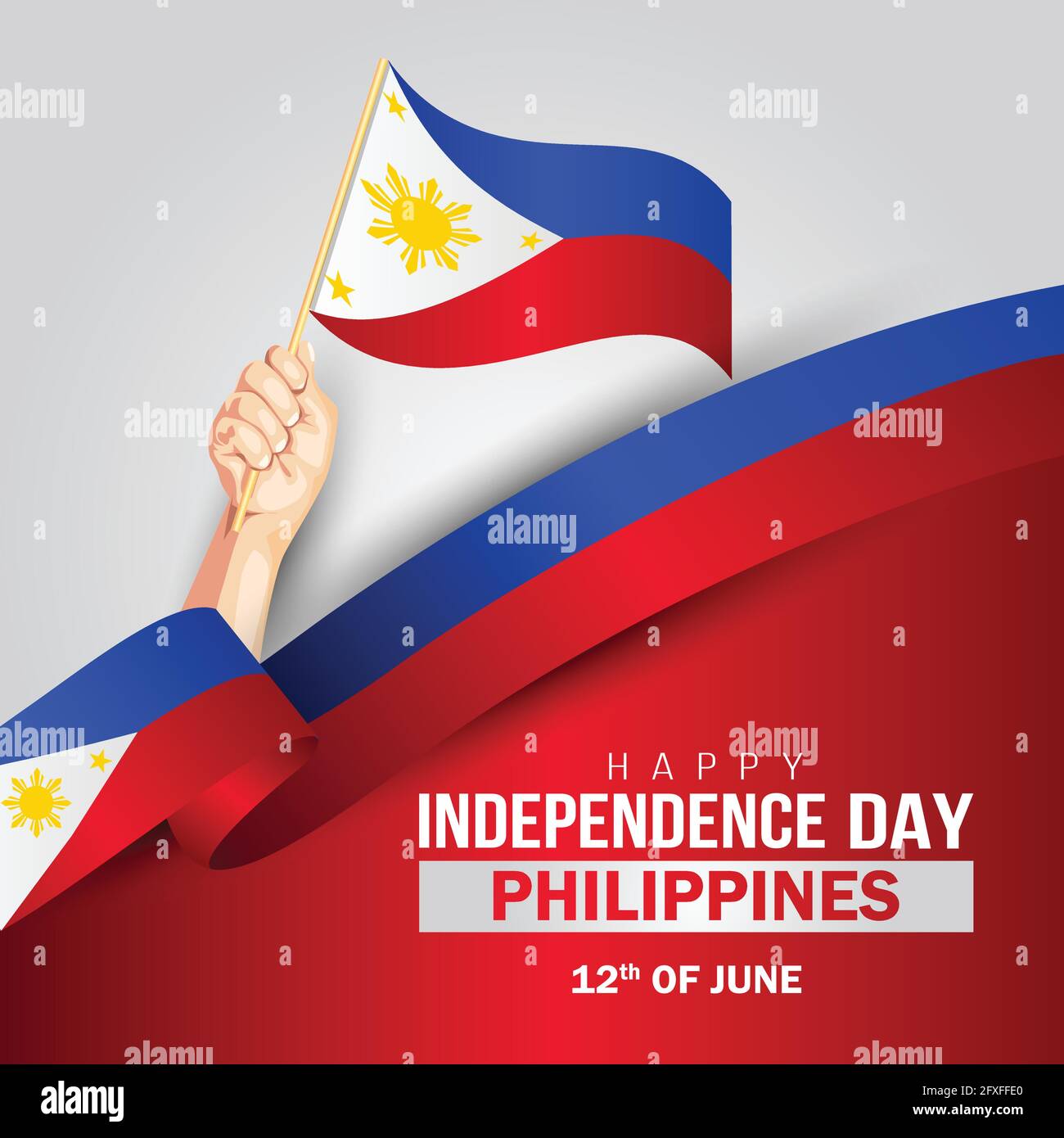 Happy Independence Day Philippines Hands Holding With Philippine Flag Vector Illustration Design Stock Vector Image Art Alamy