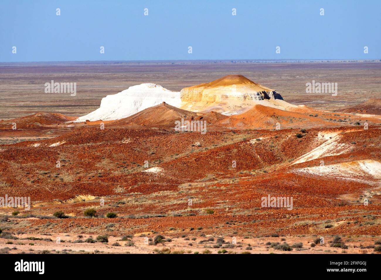 Two Dogs, also known as The Castle and Salt & Pepper, The Breakaways, Coober Pedy, South Australia Stock Photo