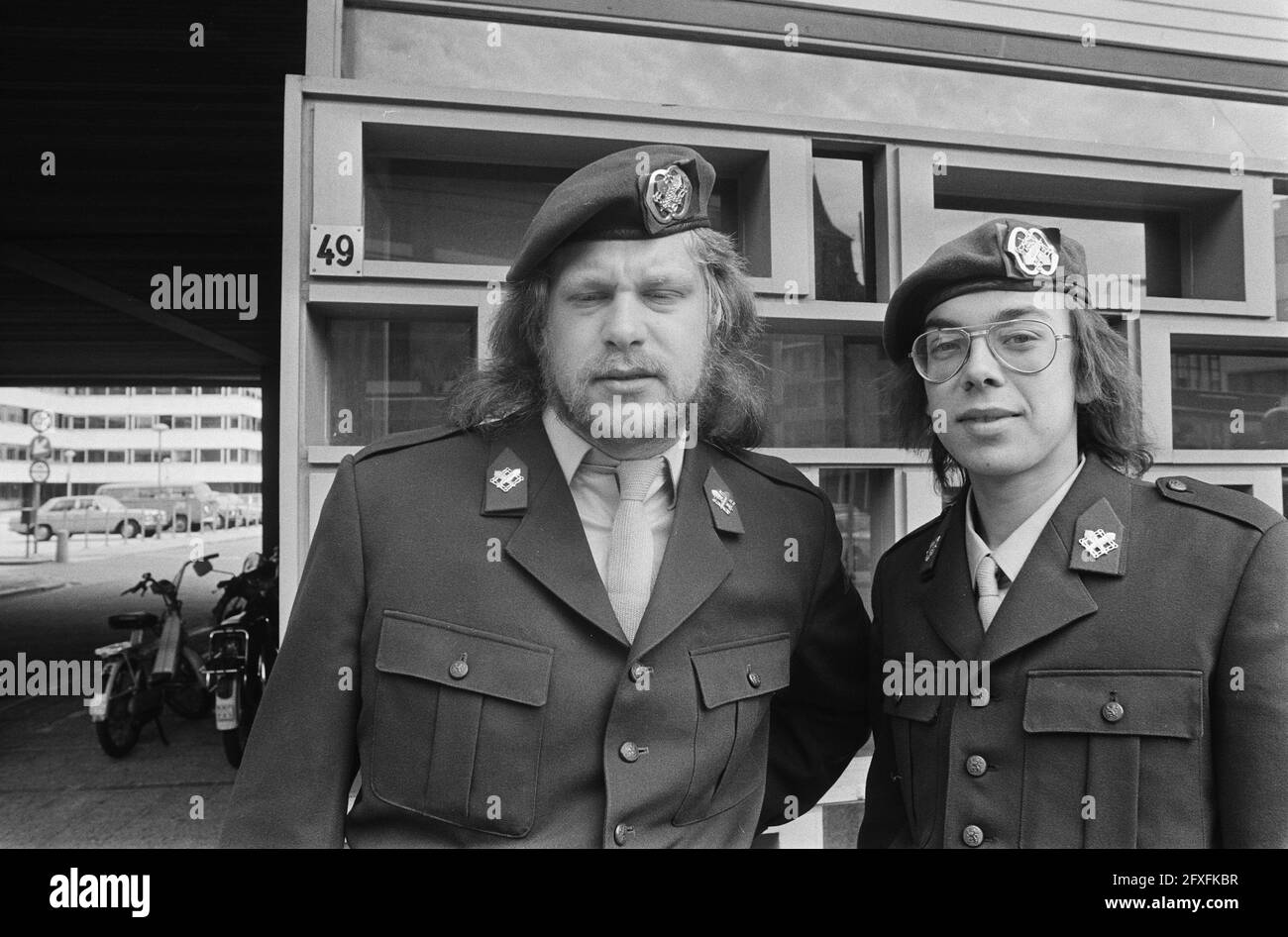 Two soldiers before court-martial Arnhem because of strike in Hohne ( West Germany ); no. 8 Nico Bruijstens (r) and Kees van Dijk (l), headlines, June 13, 1974, MILITARY, Strikes, The Netherlands, 20th century press agency photo, news to remember, documentary, historic photography 1945-1990, visual stories, human history of the Twentieth Century, capturing moments in time Stock Photo