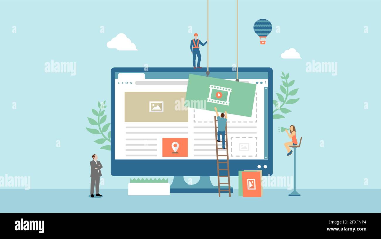 Web development concept  vector banner illustration Stock Vector
