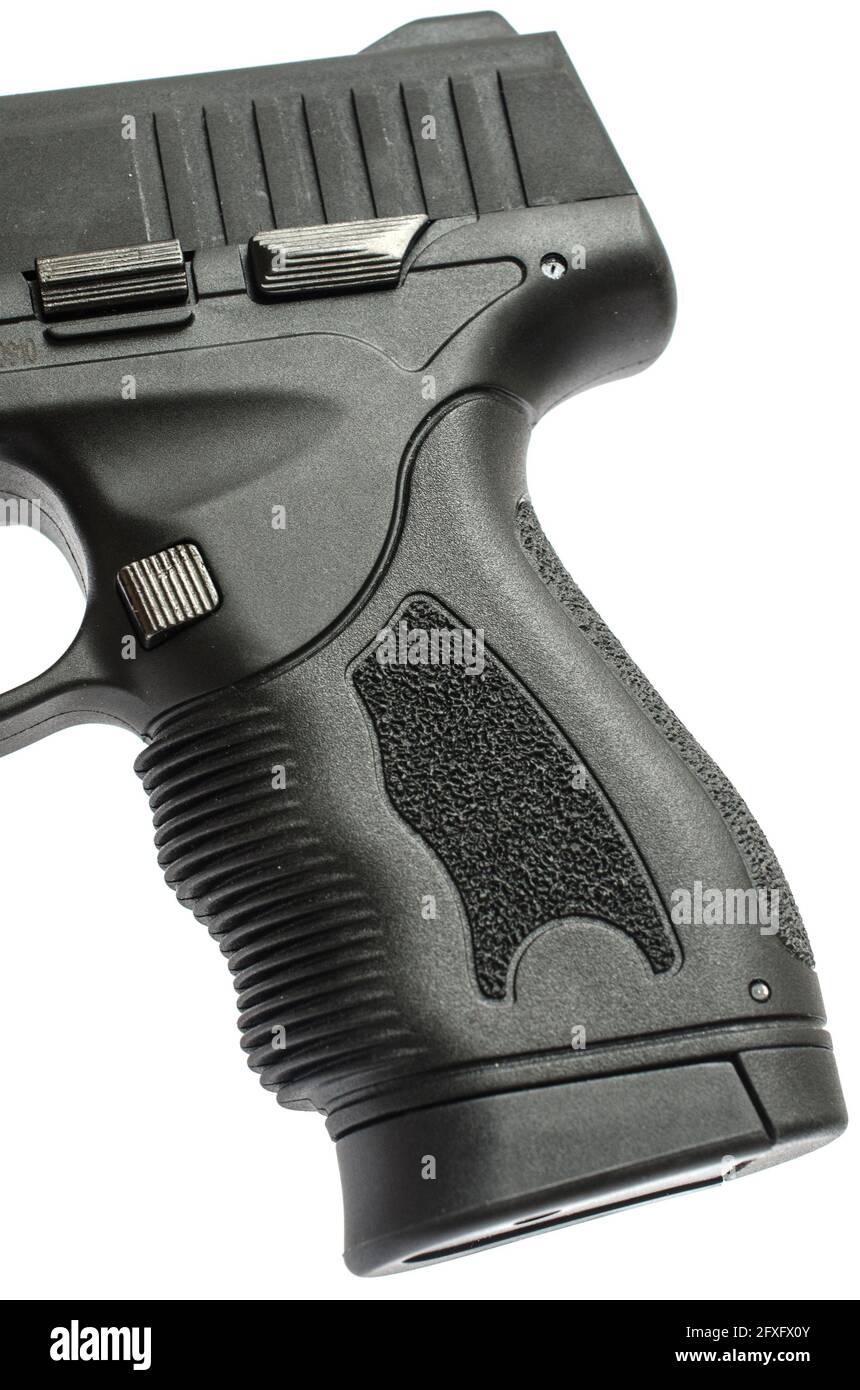 handle of pistol isolated Stock Photo Alamy