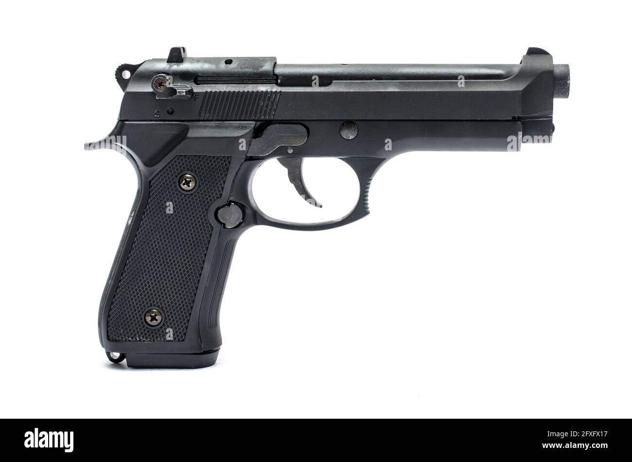 automatic pistol, handgun on a white background Stock Photo - Alamy