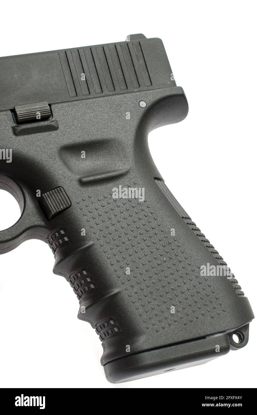 handle of pistol isolated Stock Photo Alamy